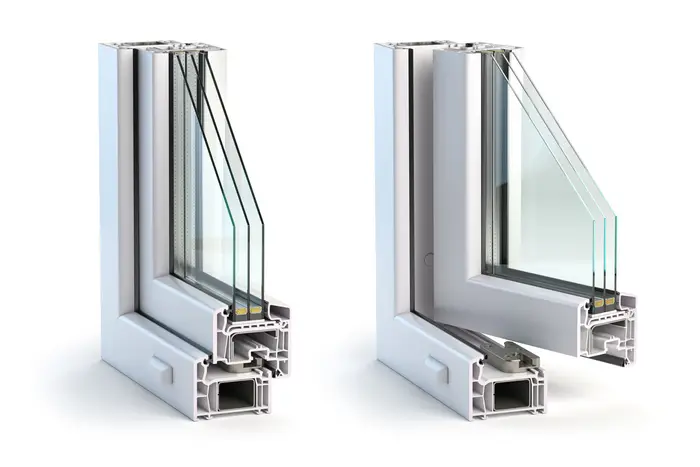Triple glazed window profile for maximum energy efficiency