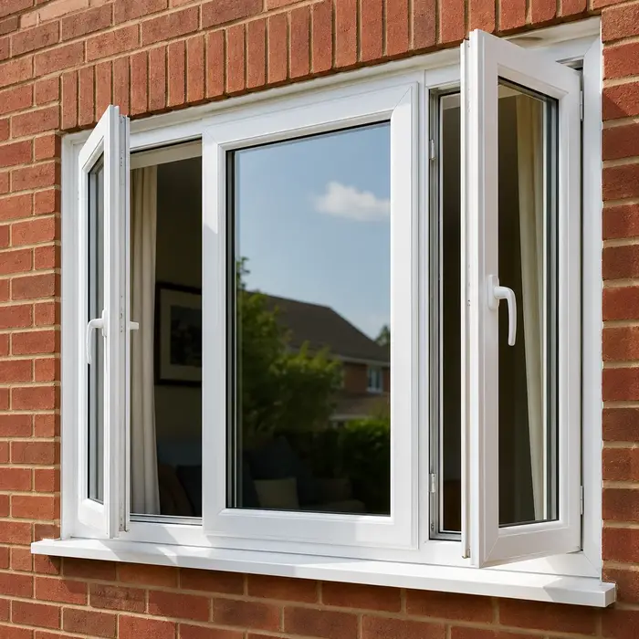 White uPVC casement windows