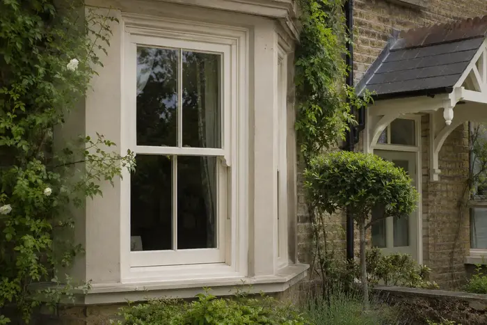 Painted timber windows on a period home